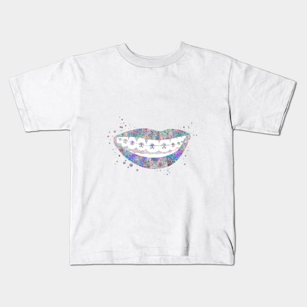 Teeth braces Kids T-Shirt by RosaliArt